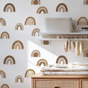 Papier peint safari arc en ciel pour enfant