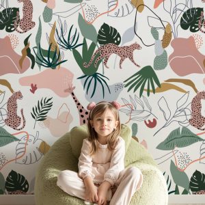Papier peint coloré chambre fille