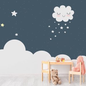 Papier peint petit nuage scandinave