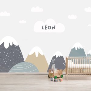 Papier peint montagne enfant personnalisé