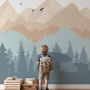 Papier peint montagne panoramique pour enfant