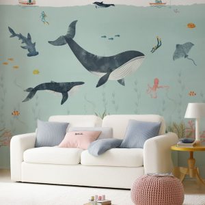 Papier peint océan de couleurs pour chambre enfant
