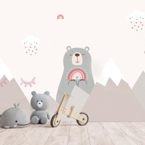 Papier peint ours chambre bébé