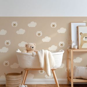 Papier peint ourson pour bébé