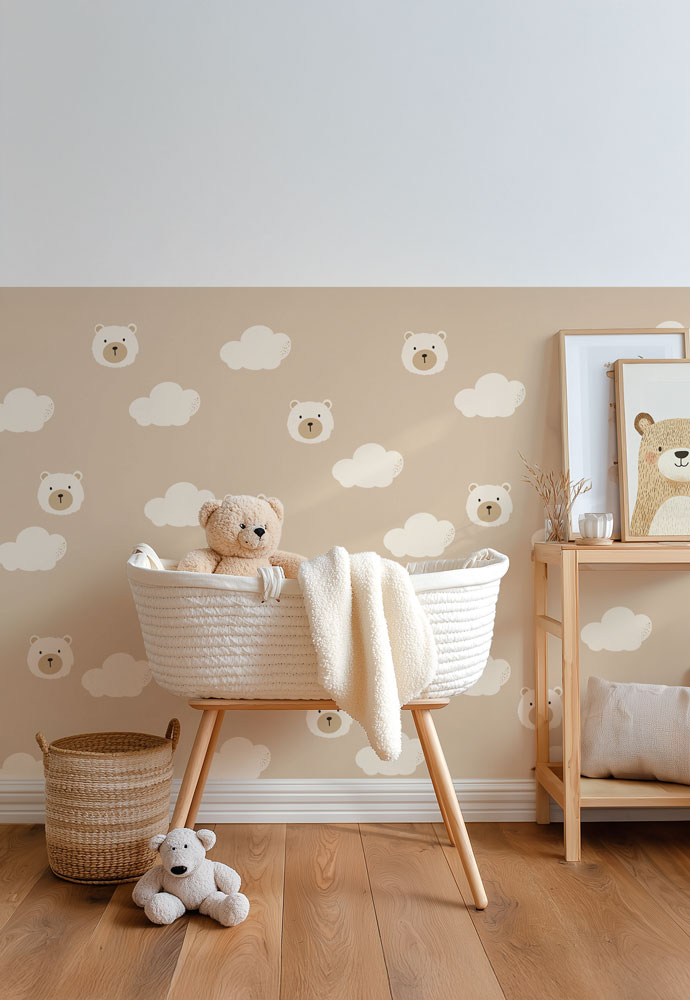 Papier peint ourson pour bébé