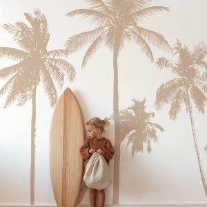 Papier peint ombres de palmier beige