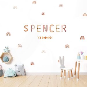 Papier peint arc en ciel bohème personnalisé