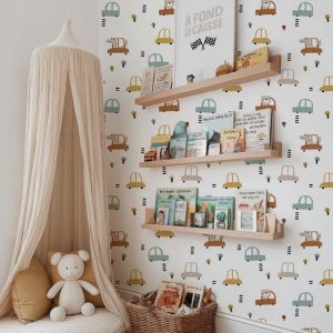 Papier peint petites voitures enfant