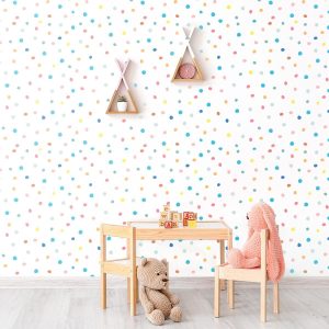 Papier peint à pois coloré