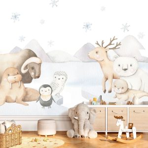 Papier peint animaux pôle nord pour enfant