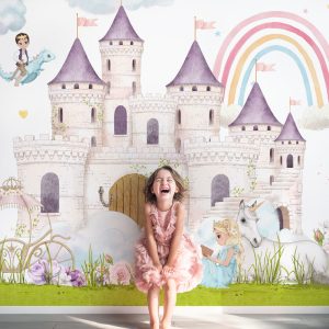 Papier peint princesse chambre fille