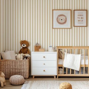 Papier peint fines rayures beige