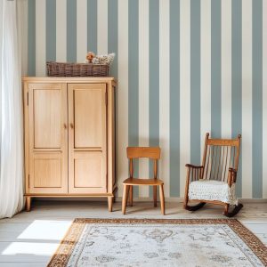 Papier peint rayures Bleu Gris