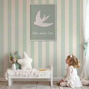 Papier peint grandes rayures – vert clair