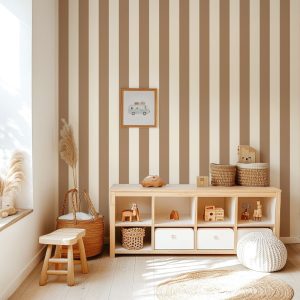 Papier peint rayures Brun