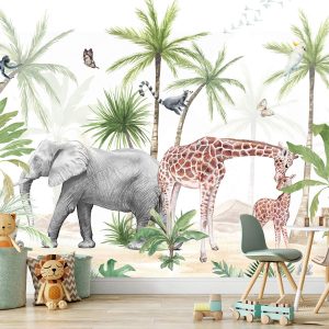 Papier peint animaux de la jungle chambre enfant