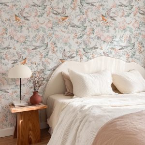 Papier peint fleurs pastel pour enfant