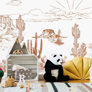 Papier peint désert terracotta