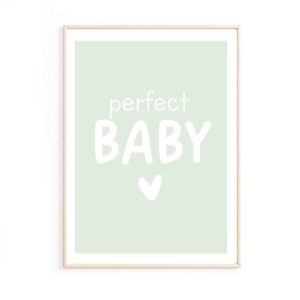 Affiche perfect baby – vert, rose, bleu
