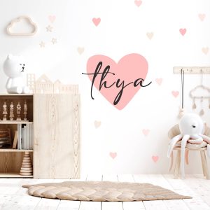 Set de stickers coeur pour enfant personnalisé