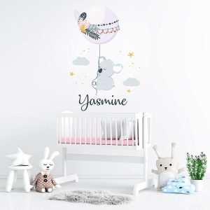 Sticker panda bohème personnalisé pour bébé