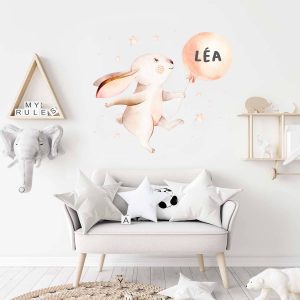 Sticker lapin enfant personnalisé