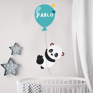 Sticker panda prénom bébé