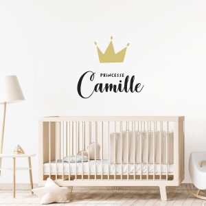 Sticker princesse + prénom personnalisé
