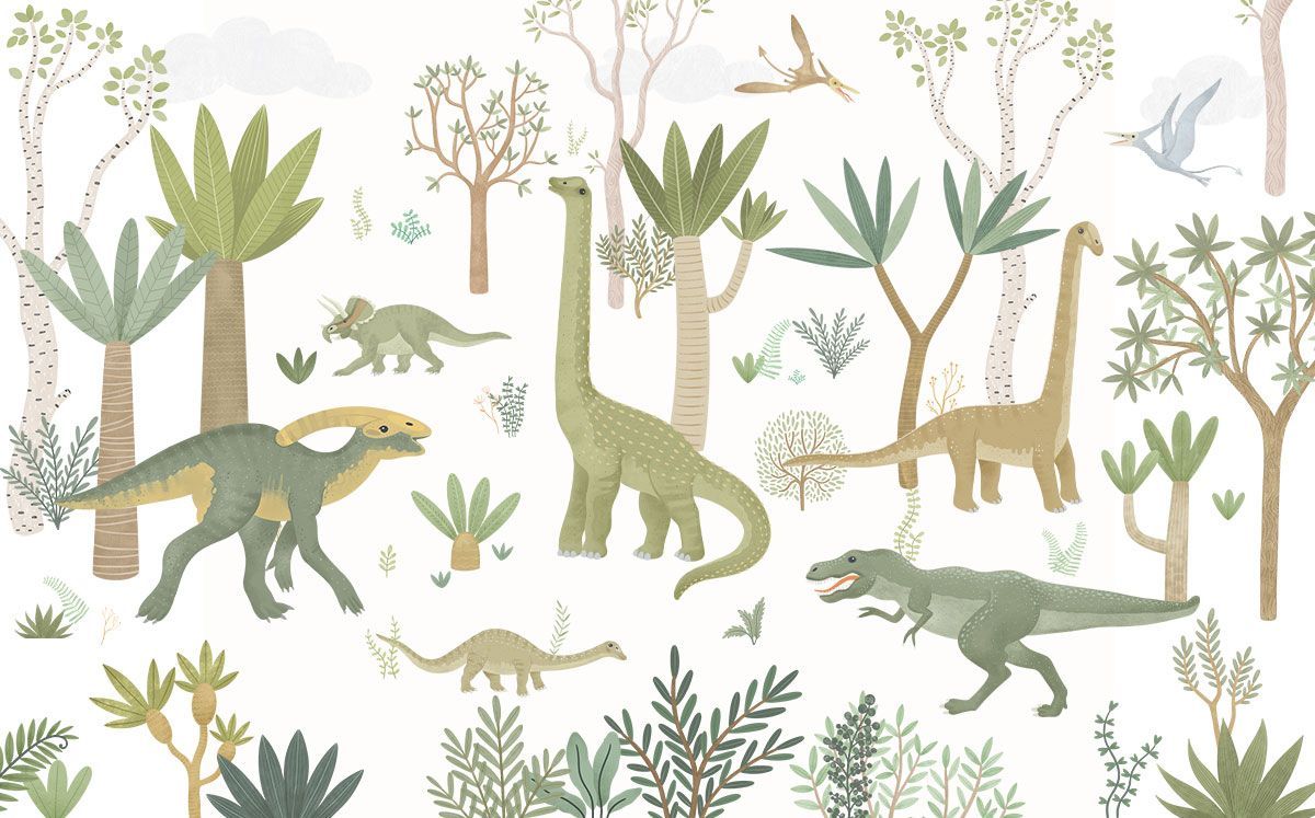 Papier peint Tribu des dinosaures pour enfant – Image 2