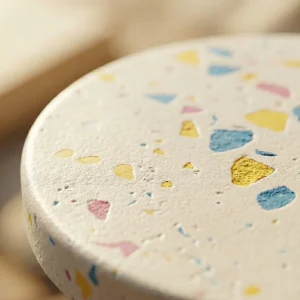 Coffret Complet 4 Dessous de Verre Terrazzo (Jesmonite) + Support