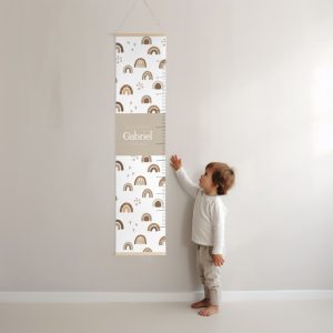 Toise bébé personnalisée – Petits arcs en ciel safari